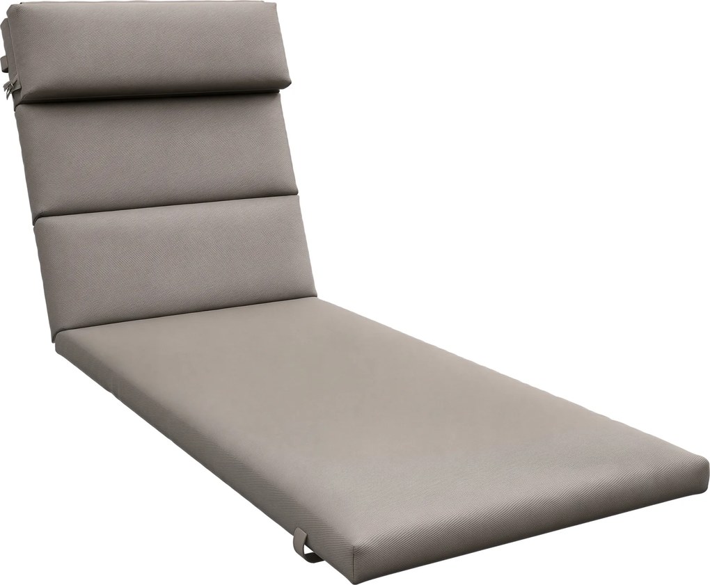 Outsunny Pernă Confortabilă pentru Șezlong Exterior cu Tetieră și Legături, Ideală pentru Grădină, Gri Închis | Aosom Romania