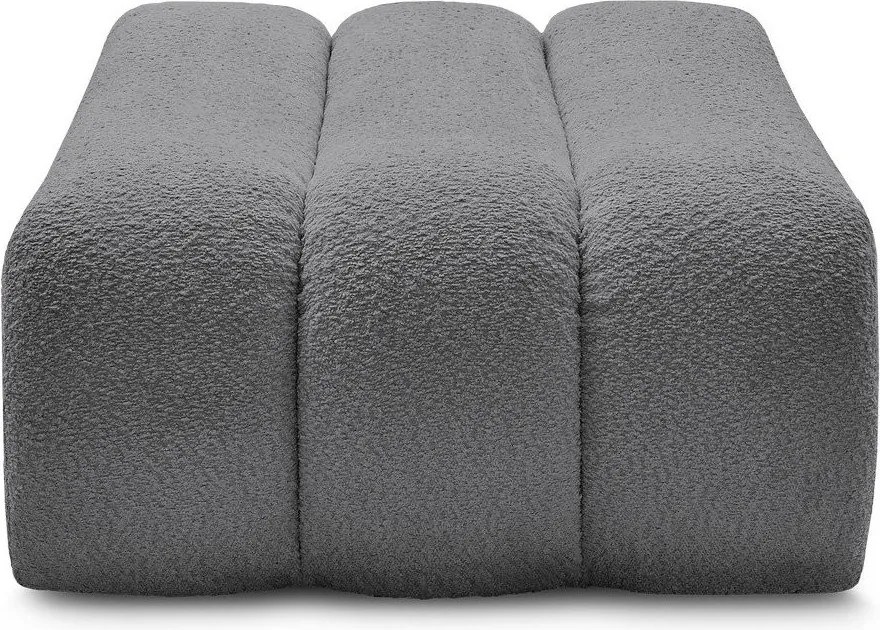 Taburet gri cu tapițerie din țesătură bouclé Azra – Bobochic Paris