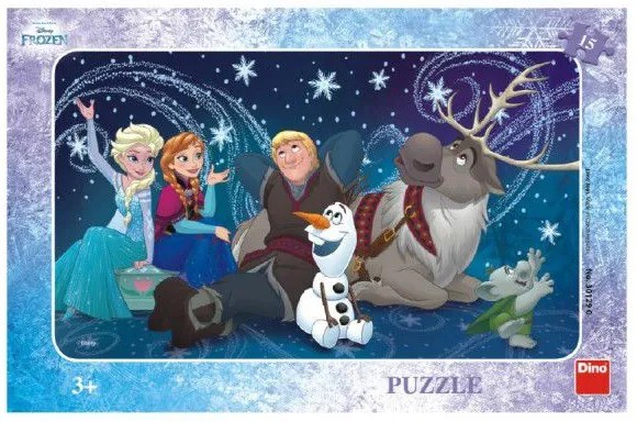 Puzzle Fulgii de zăpadă 15 piese Frozen/Ice Kingdom 30x19cm