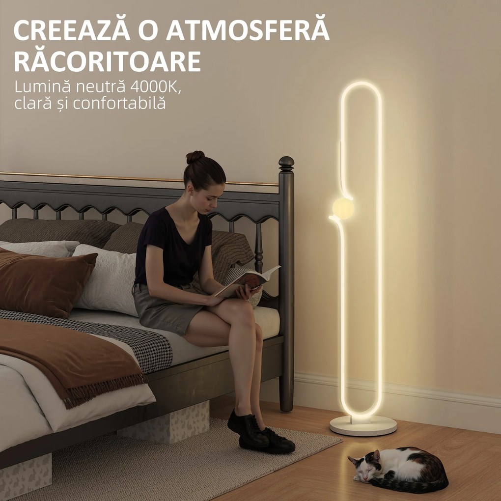 Lampă LED HOMCOM reglabilă cu comutator | Aosom Romania