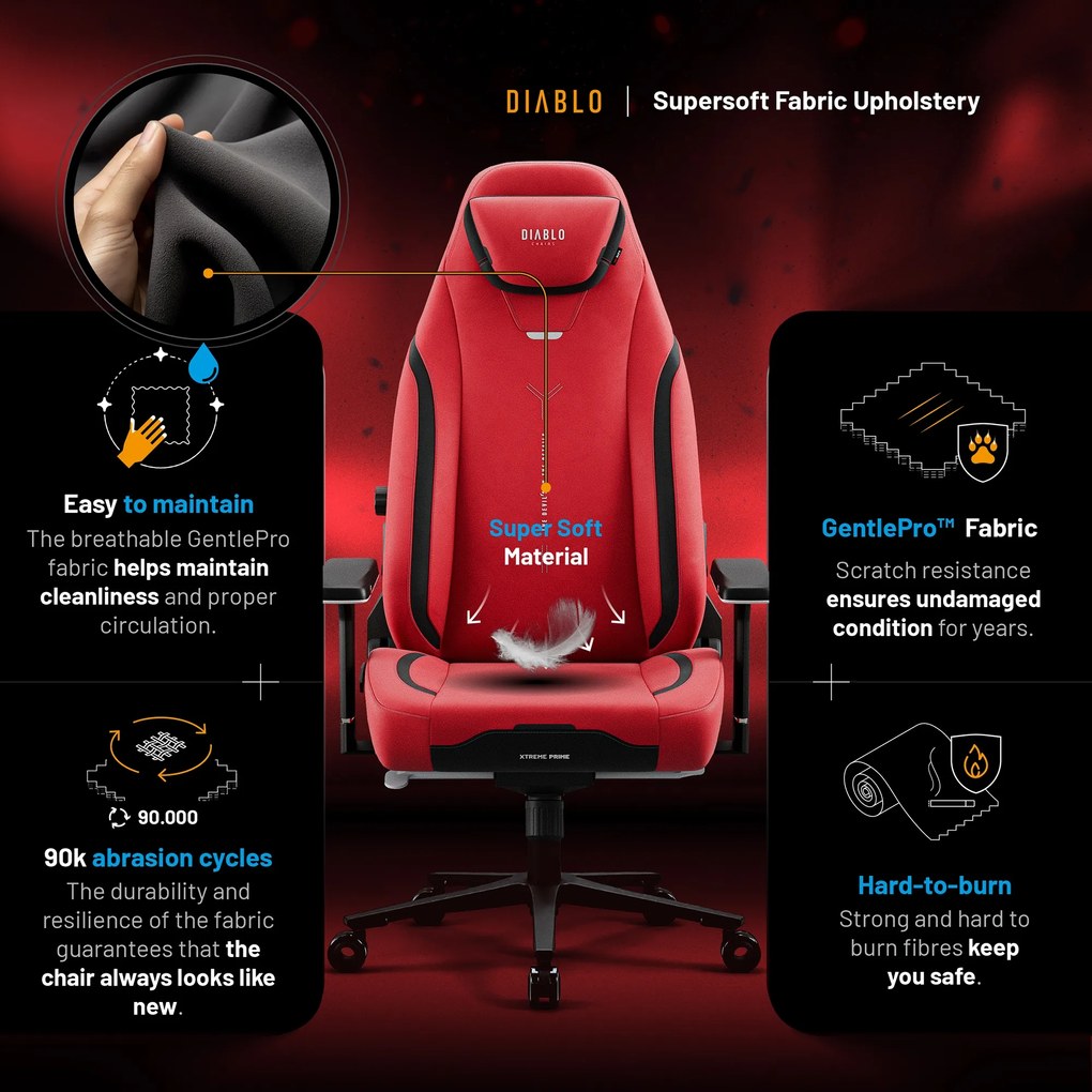 Scaun gaming Diablo X.Eye Prime, Normal Size, Bloody Mary