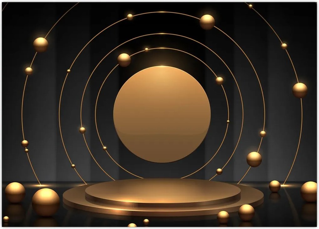 Tablou - Cercuri aurii (70x50 cm)