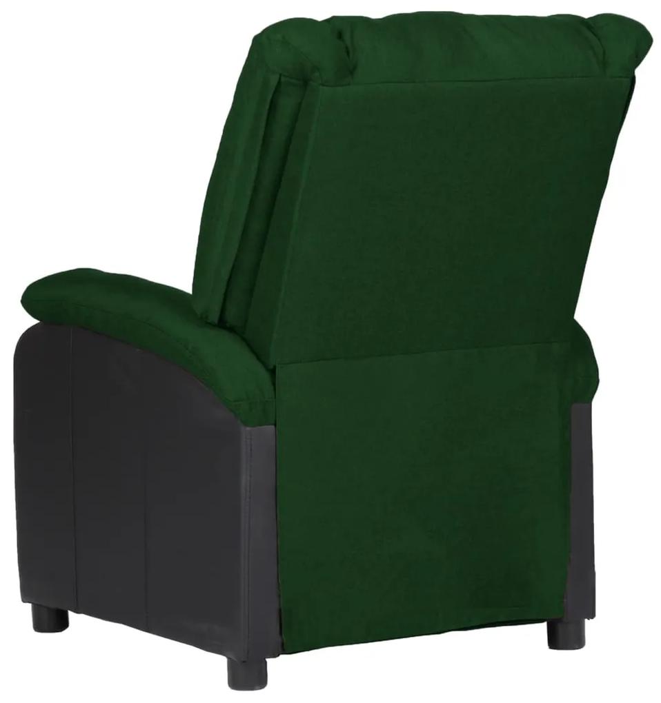 Fotoliu masaj rabatabil electric verde inchis piele eco textil 1, Morkegronn