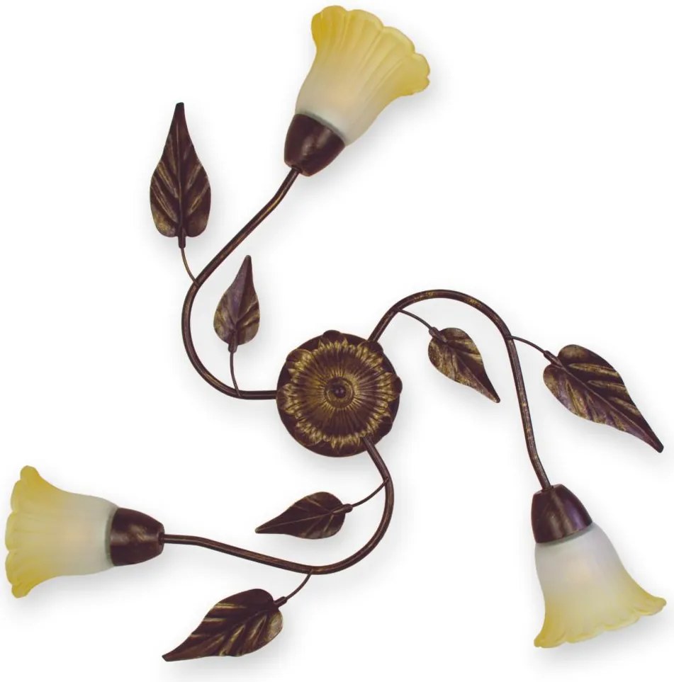 BRILAGI - Lampă de tavan BLOSSOM 3xE27/40W/230V Ø 75 cm patină/alamă