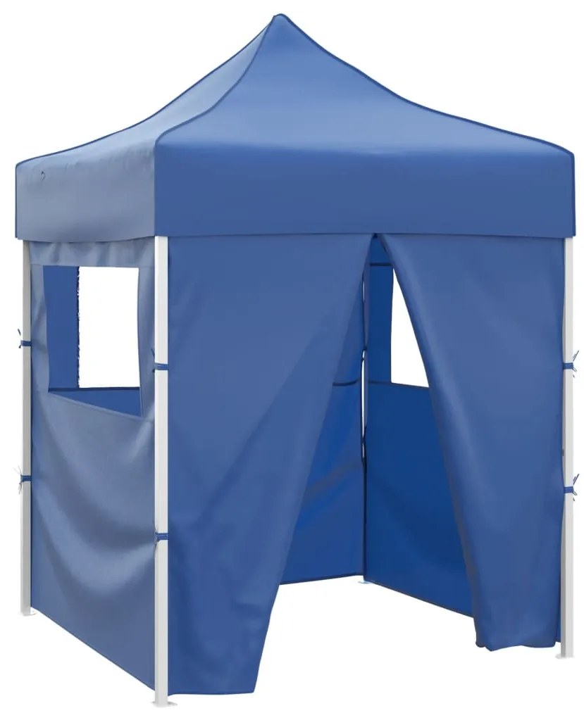 vidaXL Cort de petrecere pliabil cu 4 pereți, albastru, 2 x 2 m, oțel
