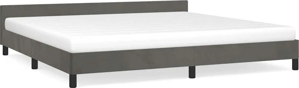 vidaXL Cadru de pat fără saltea, gri închis, 200x200 cm, catifea