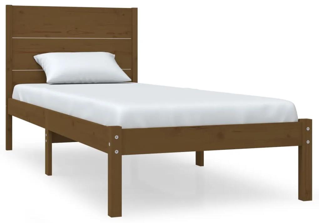 3104146 vidaXL Cadru de pat, maro miere, 100x200 cm, lemn masiv de pin