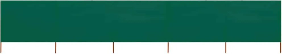 vidaXL Paravan anti-vânt cu 5 panouri, verde, 600 x 120 cm, textil