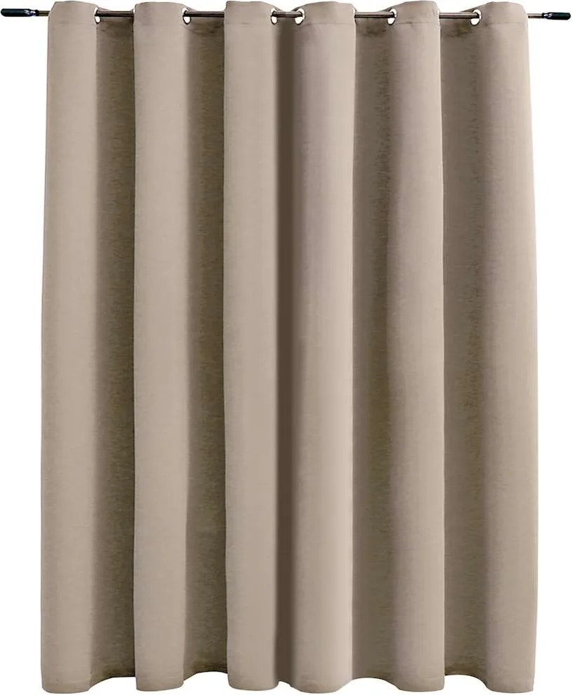 vidaXL Draperie opacă cu inele metalice, bej, 290 x 245 cm