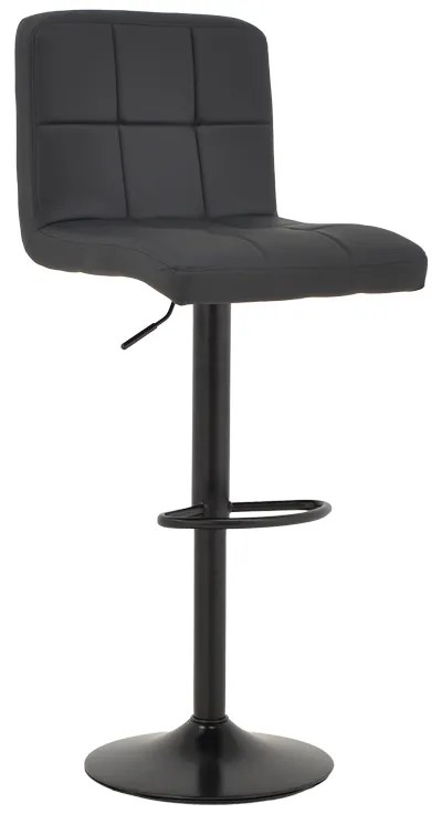 Scaun Bar Rammir Piele Ecologica Negru, Baza Neagra