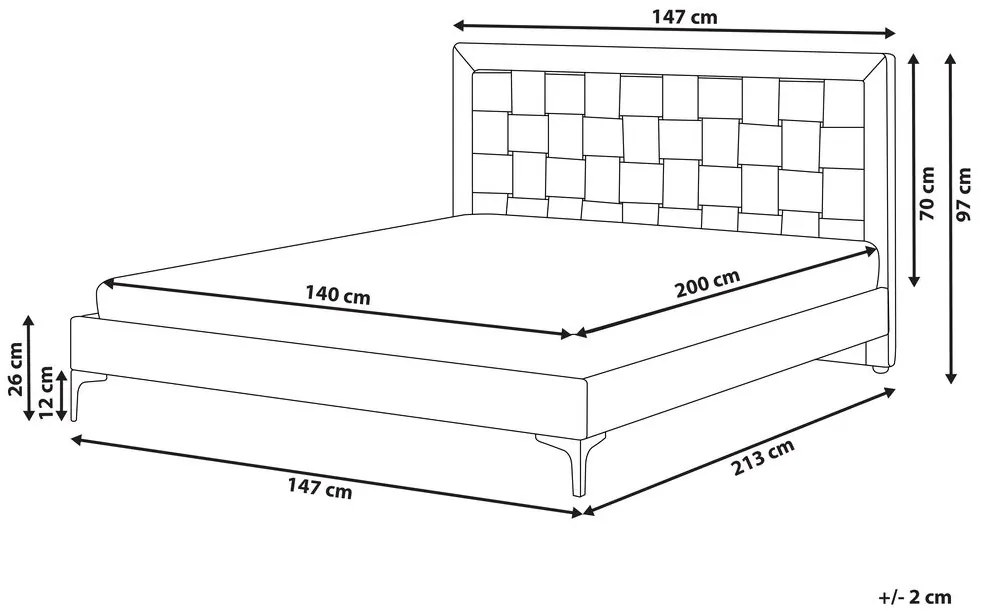 Pat matrimonial 140 cm LIMO (poliester) (verde închis) (cu somieră). 1022886