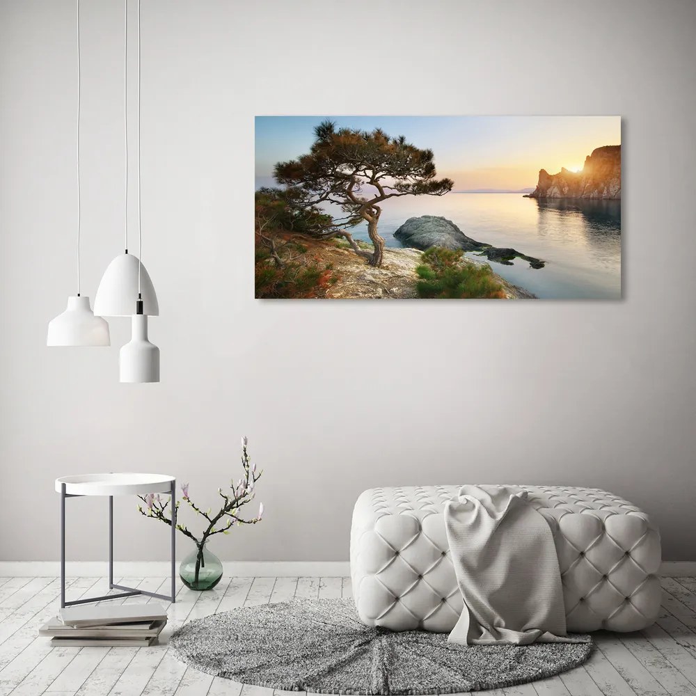 Pictura pe sticlă acrilică Arborele de mare
