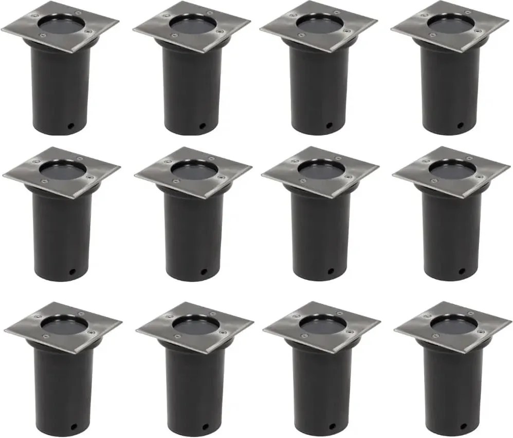 vidaXL Lămpi de sol pentru exterior, 12 buc., pătrat (4x40394)