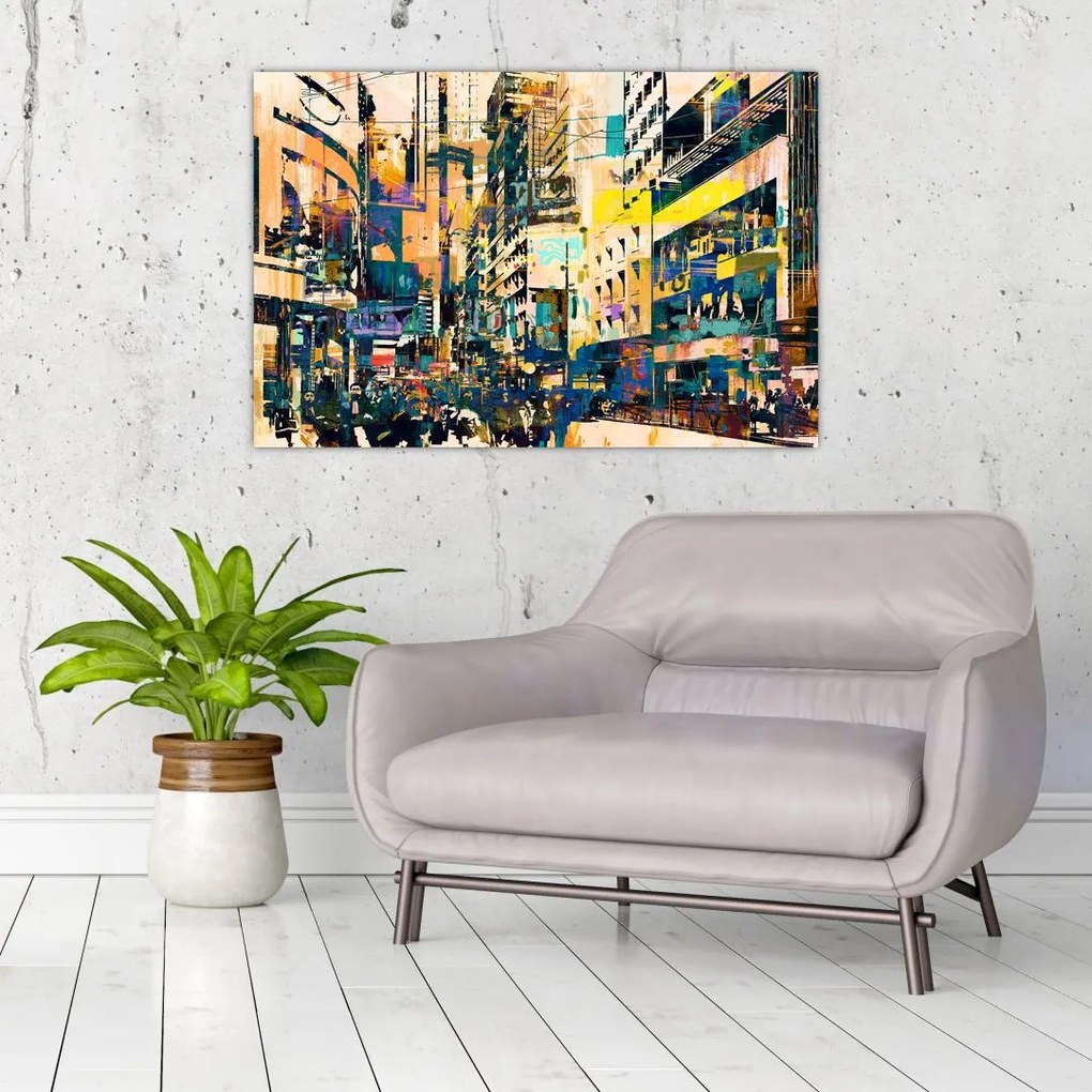 Tablou abstacțiunii pictate (90x60 cm)