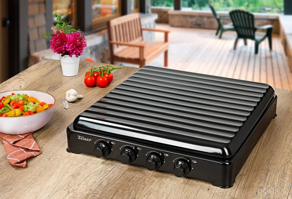 Aragaz 4 ochiuri ZILAN ZLN7079N,Negru Alimentare GPL butelie,
