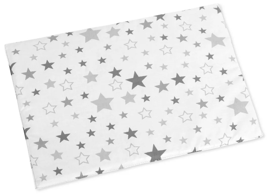 Pernă de pătuț pentru bebeluș Bellatex Stars gri,43 x 32 cm