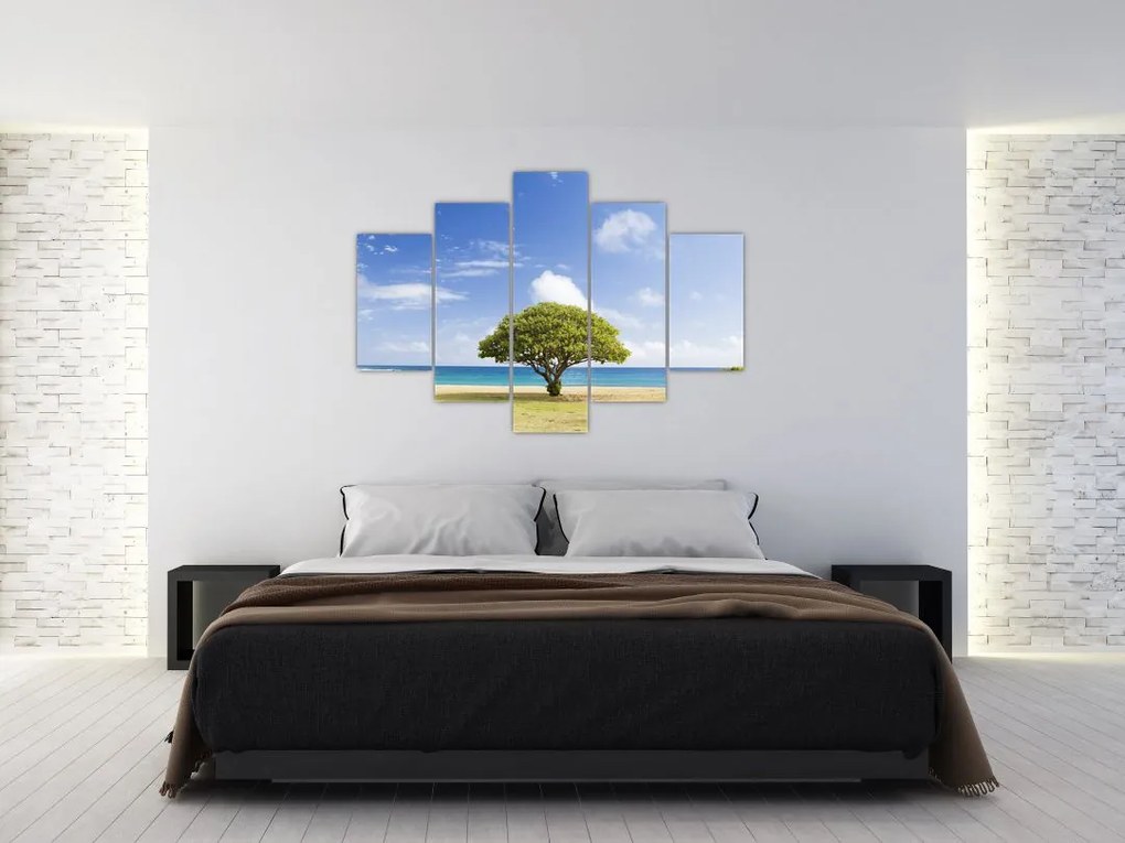 Tablou plaja cu copac (150x105 cm)