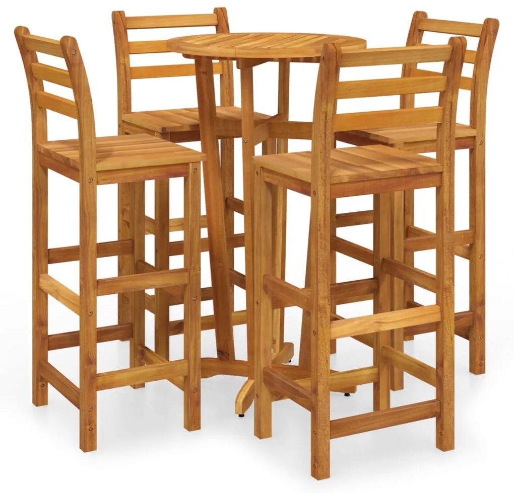 3154383 vidaXL Set mobilier de grădină, 5 piese, lemn masiv de acacia