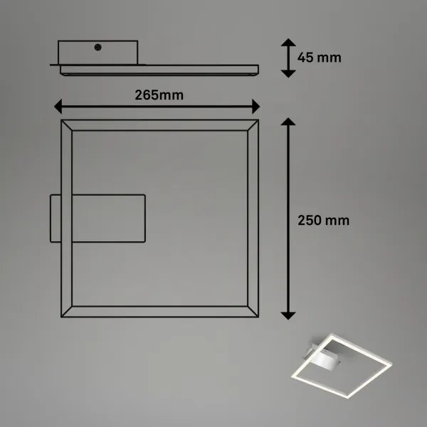 Plafonieră LED 14W/230V, crom mat