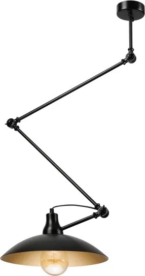 Brilagi - Lustră LED pe tijă IRONBEAM 1xE27/60W/230V neagră