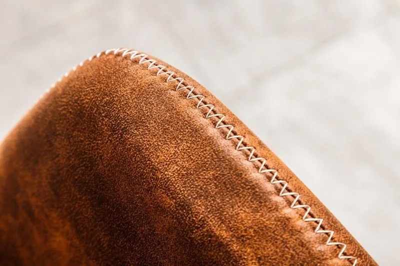 Scaun elegant, tapitat cu microfibra maro antic Mustang, A-38387 VC