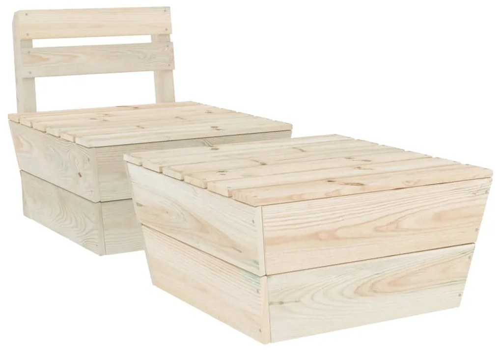 vidaXL Set mobilier de grădină, 2 piese, lemn de molid tratat