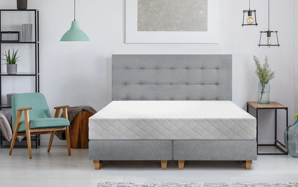 Saltea SuperOrtopedica Green Future KONFORTA Max Plus 25 cm, 160x200x25cm, Spuma poliuretanica elastica, Husa matlasata, hipoalergenica, Reversibila, Medie Ferma