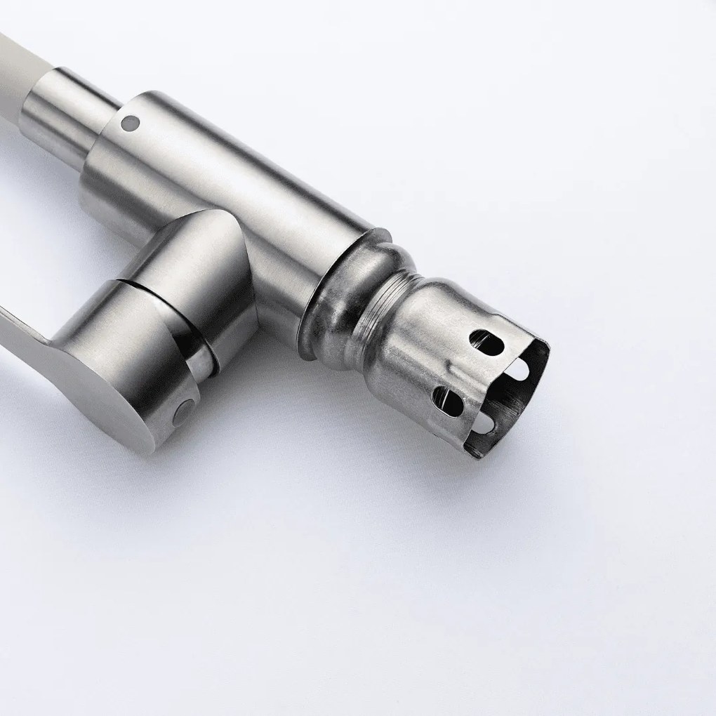 Baterie bucătărie cu pipă flexibilă - 266 oțel inoxidabil Satinat P14A