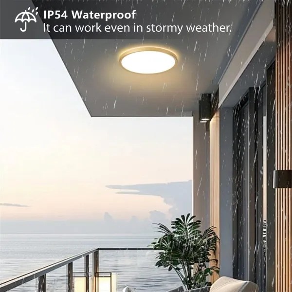 Brilagi - Lampă LED ULTRA SLIM pentru baie, 24W/230V, Ø 42 cm, auriu, IP54