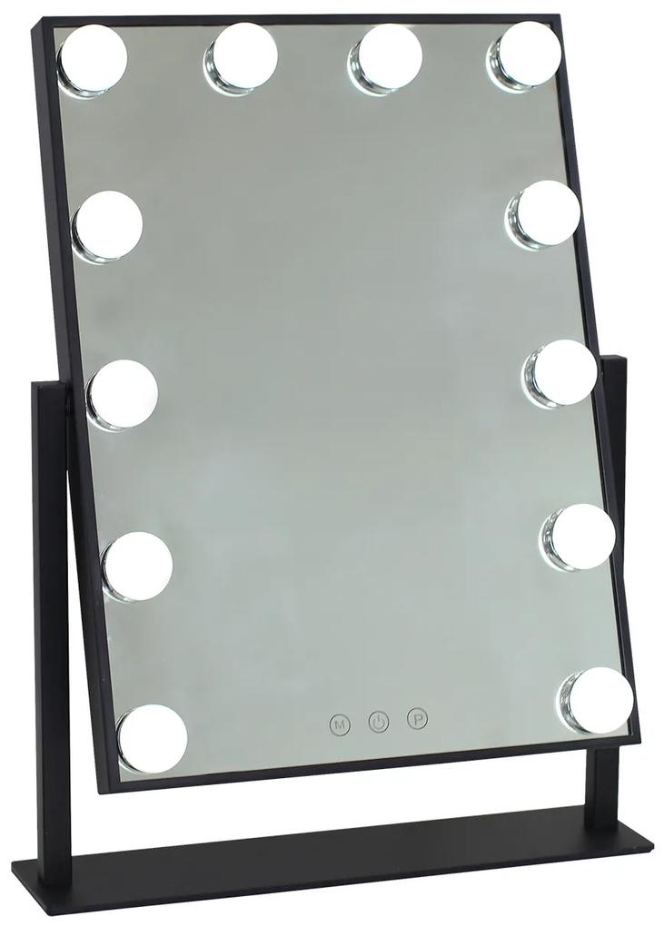 Oglindă sistem iluminare LED cu 3 culori, Senzor Tactil, Luminozitate Reglabilă, Negru, GLAM 12B