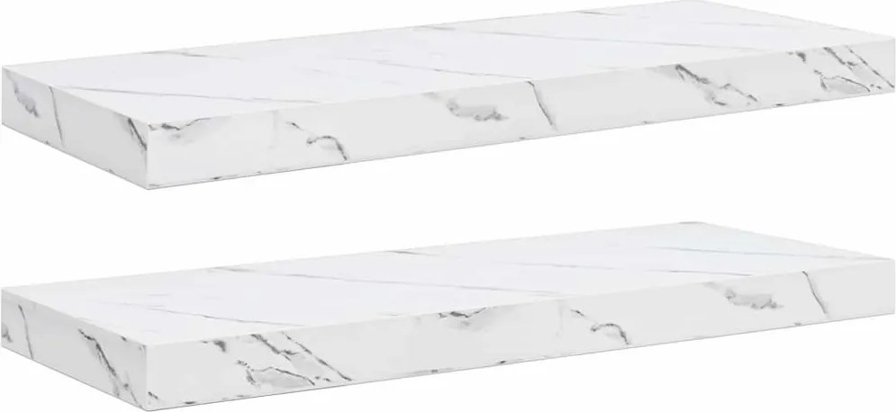 vidaXL Raft de perete Pe perete 2 pcs Marmură albă 60 x 23,5 x 4 cm