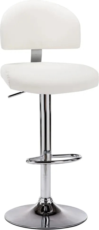 vidaXL Scaun de bar, alb, piele ecologică