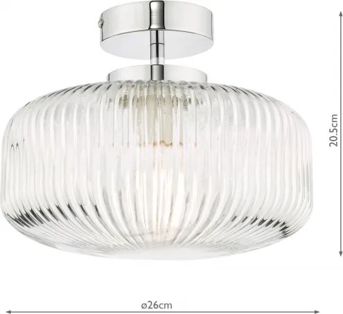 Där Lighting RIV5208 -Plafonieră aplicată pentru baie RIVA 1xE27/60W/230V IP44 crom