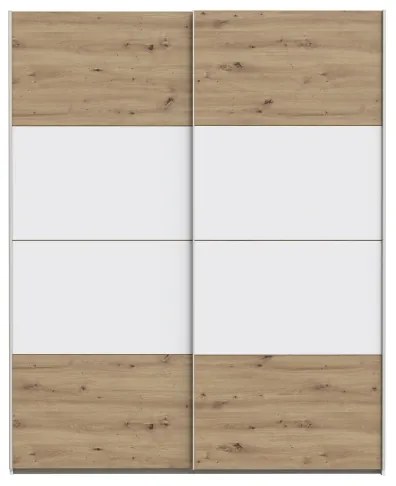Dulap KARO 170 x 210 cm, alb/stejar artisan