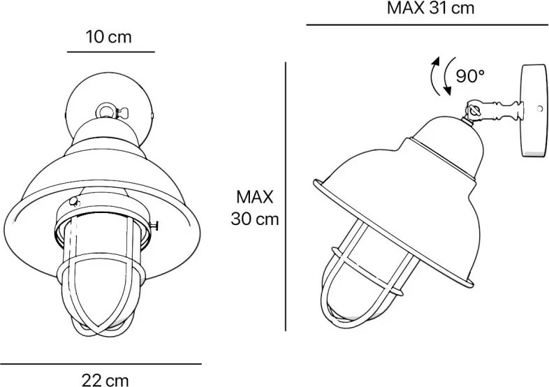 Aplica de perete exterior design industrial Chronos