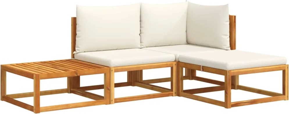 vidaXL Set canapele de grădină cu 4 piese, lemn de acacia și frânghie