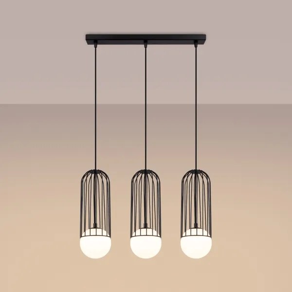 Lustră pe cablu Sollux SL.1334 BRINA 3xG9/8W/230V negru