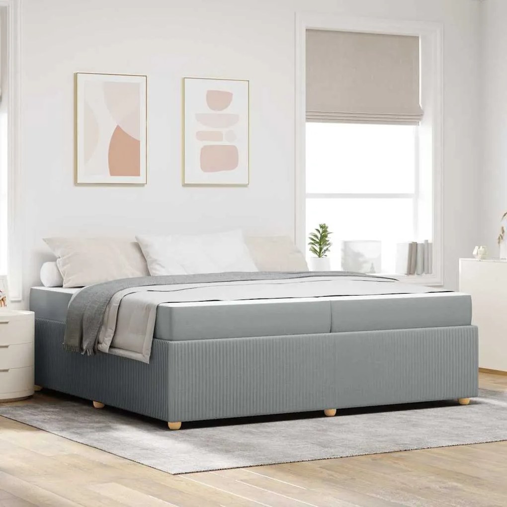 vidaXL Cadru de pat Altele Gri deschis 200 x 200 cm țesătură