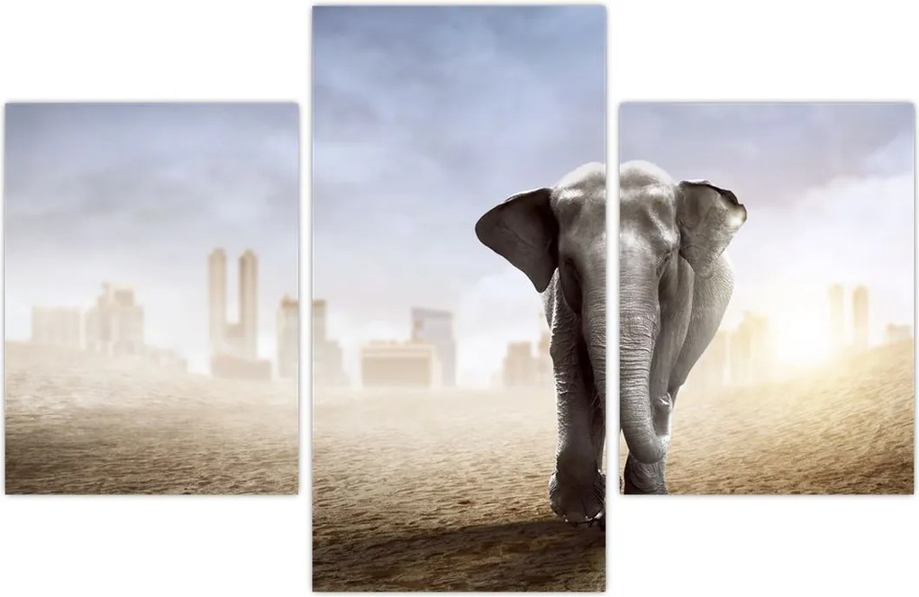 Tablou - Elefanți în oraș (90x60 cm)