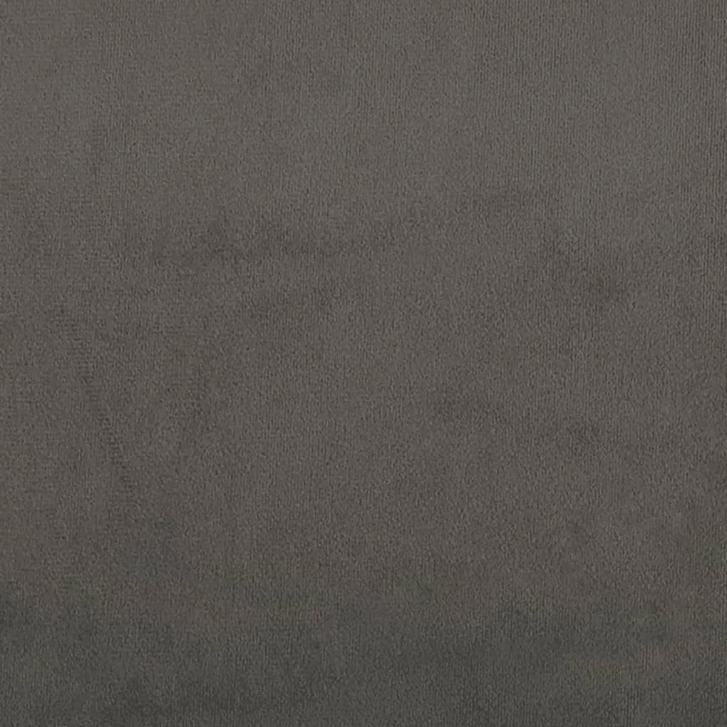 Cadru de pat cu tablie, gri inchis, 90x200 cm, catifea Morke gra, 90 x 200 cm, Nasturi de tapiterie