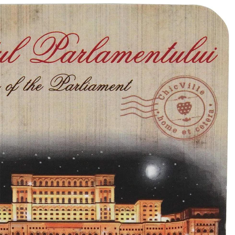 Suport pahar cu Palatul Parlamentului din carton presat