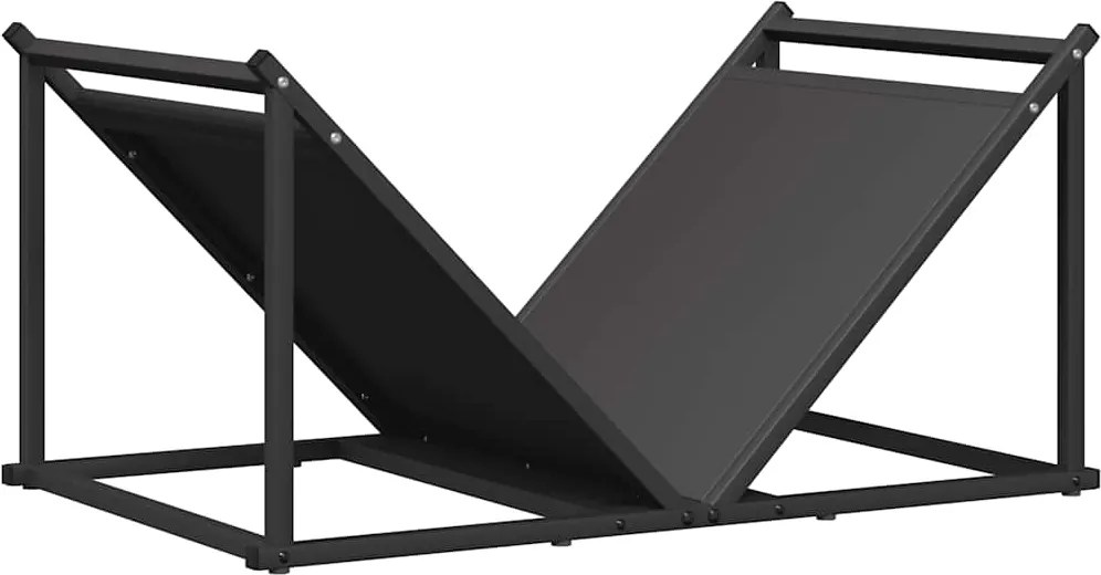 vidaXL Suport pentru lemne de foc negru Oțel laminat la rece