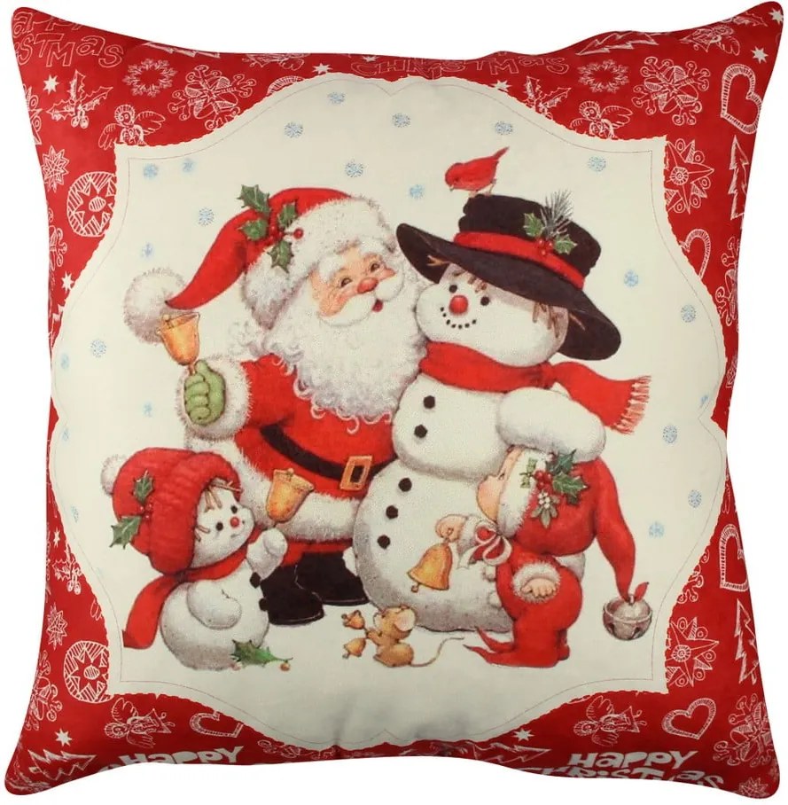 Pernă Snowman and Santa, 43 x 43 cm