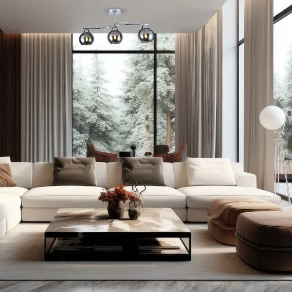 Lustră pe tijă CONNOR 3xE27/15W/230V crom lucios/gri