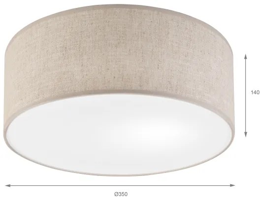 Lampă de tavan SIRJA, soclu 1x E27, 15 W, 230 V, Ø 35 cm, bej