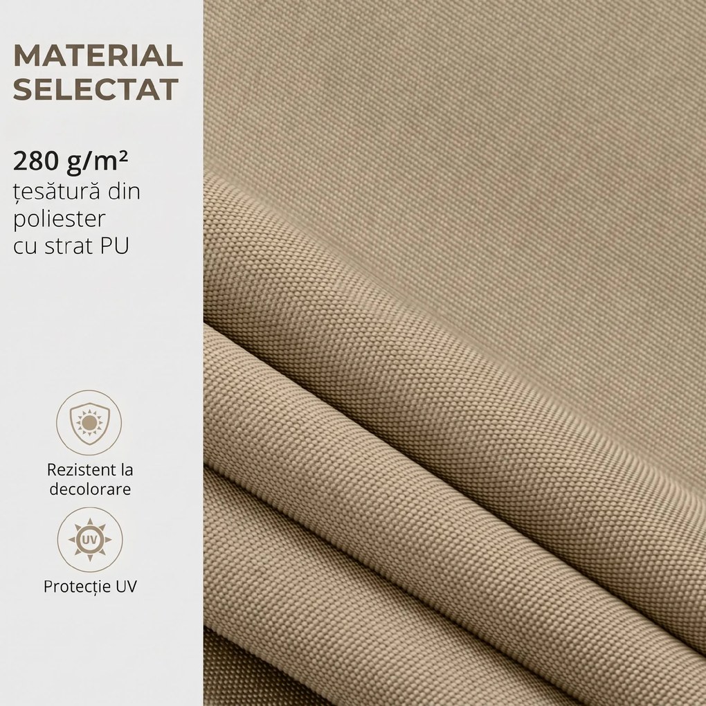 Outsunny Prelată de Schimb pentru Copertină Retractabilă, Material Poliester Anti-UV, pentru Terasă, 4x2.5m, Bej | Aosom Romania