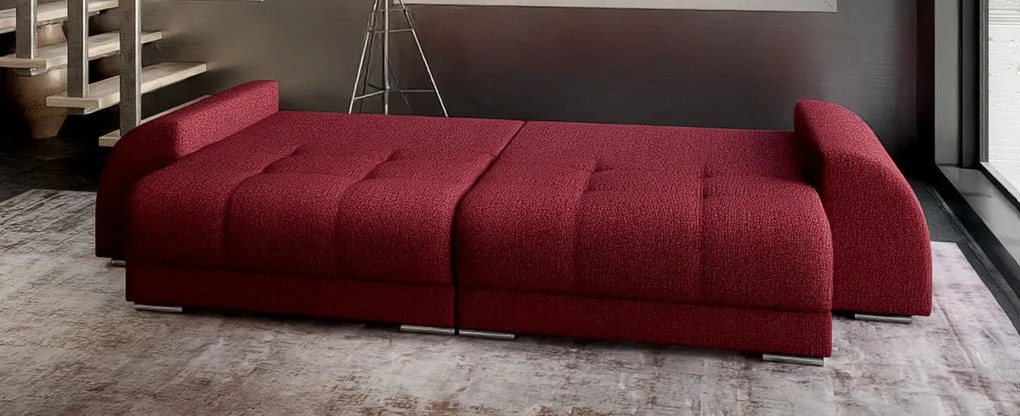 Canapea extensibilă dumonde cu 2 lăzi de depozitare si sezut confortabil din spuma high-density, Verona Enjoy Red 310x100 cm