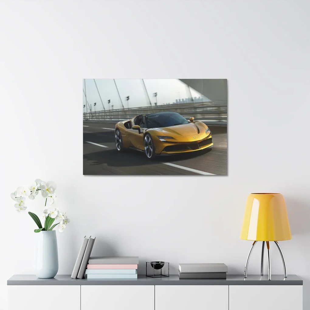 Tablou Canvas Gold Ferrari 120x80 cm