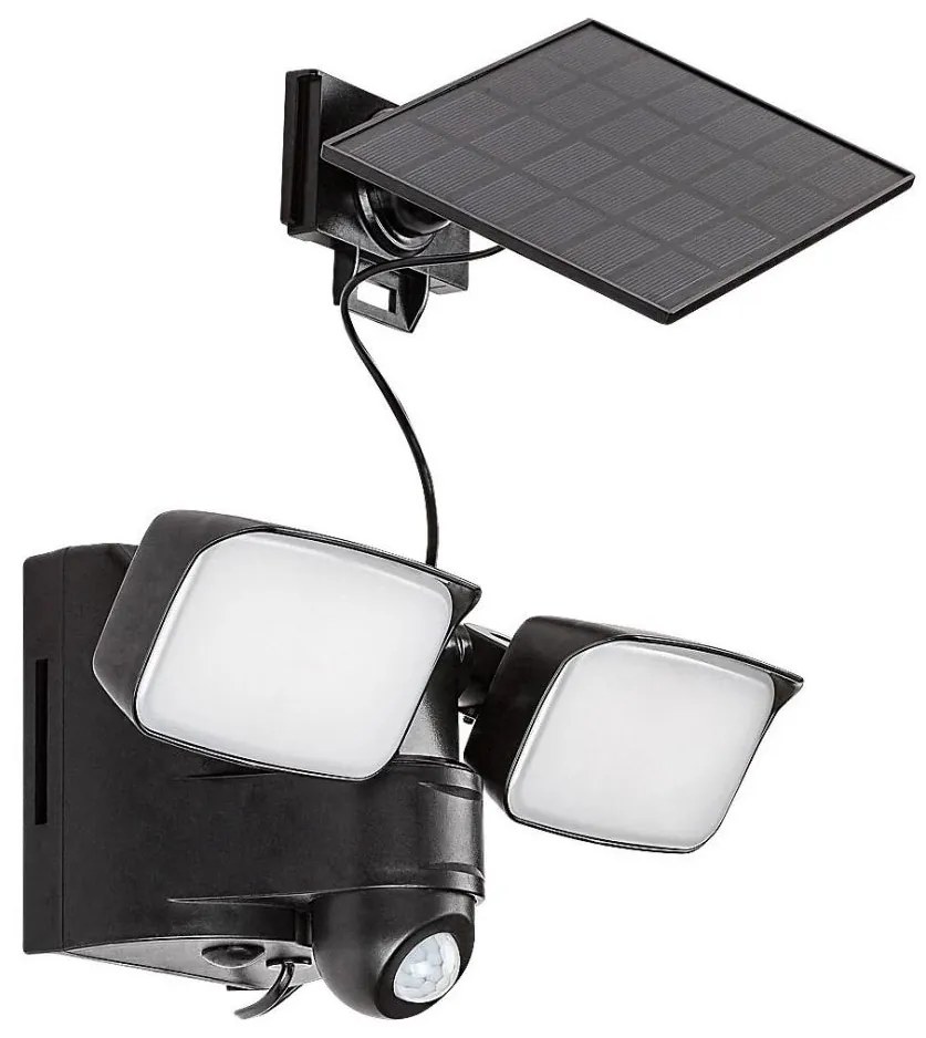 Rabalux 77091 - LED lampă solară de perete LESZNO 2xLED/5W/3,7V IP54 negru