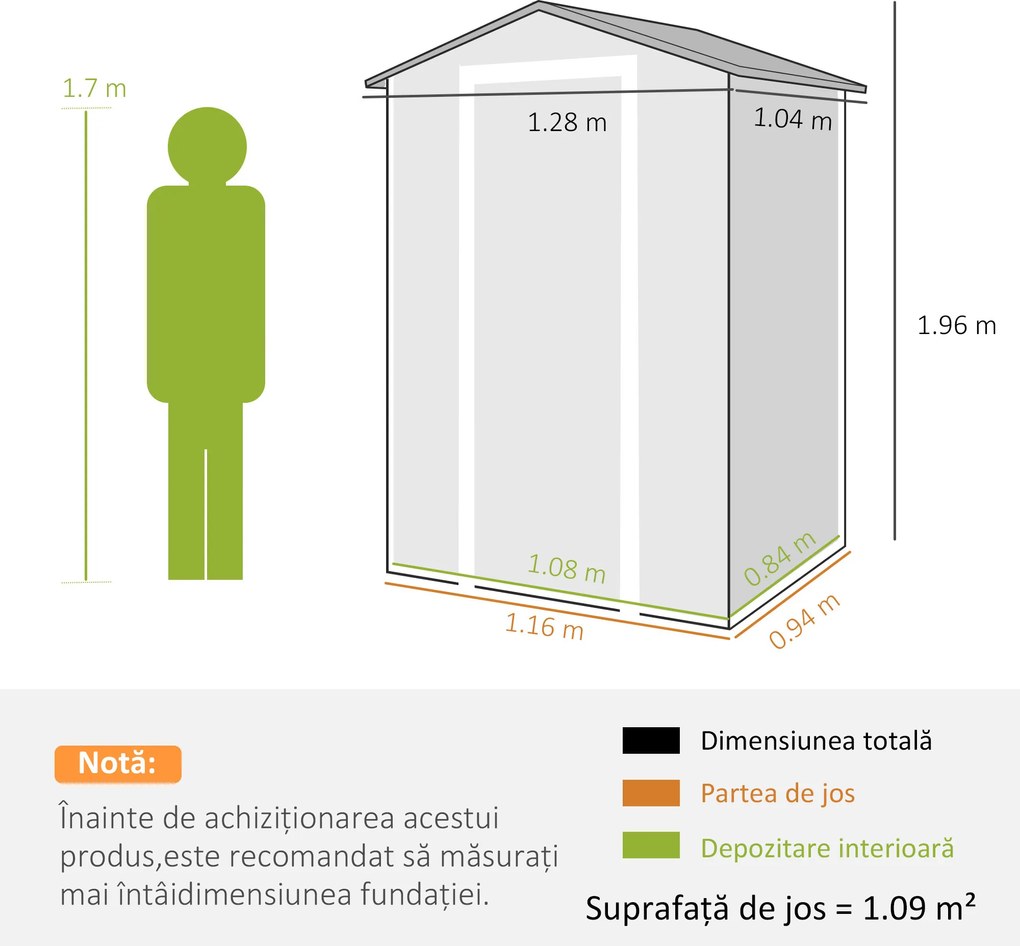 Outsunny Depozit din Rășină Compozită pentru Grădină, Spațios și Rezistent, Gri Închis | Aosom Romania